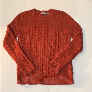 Burnt orange fitted knit sweater